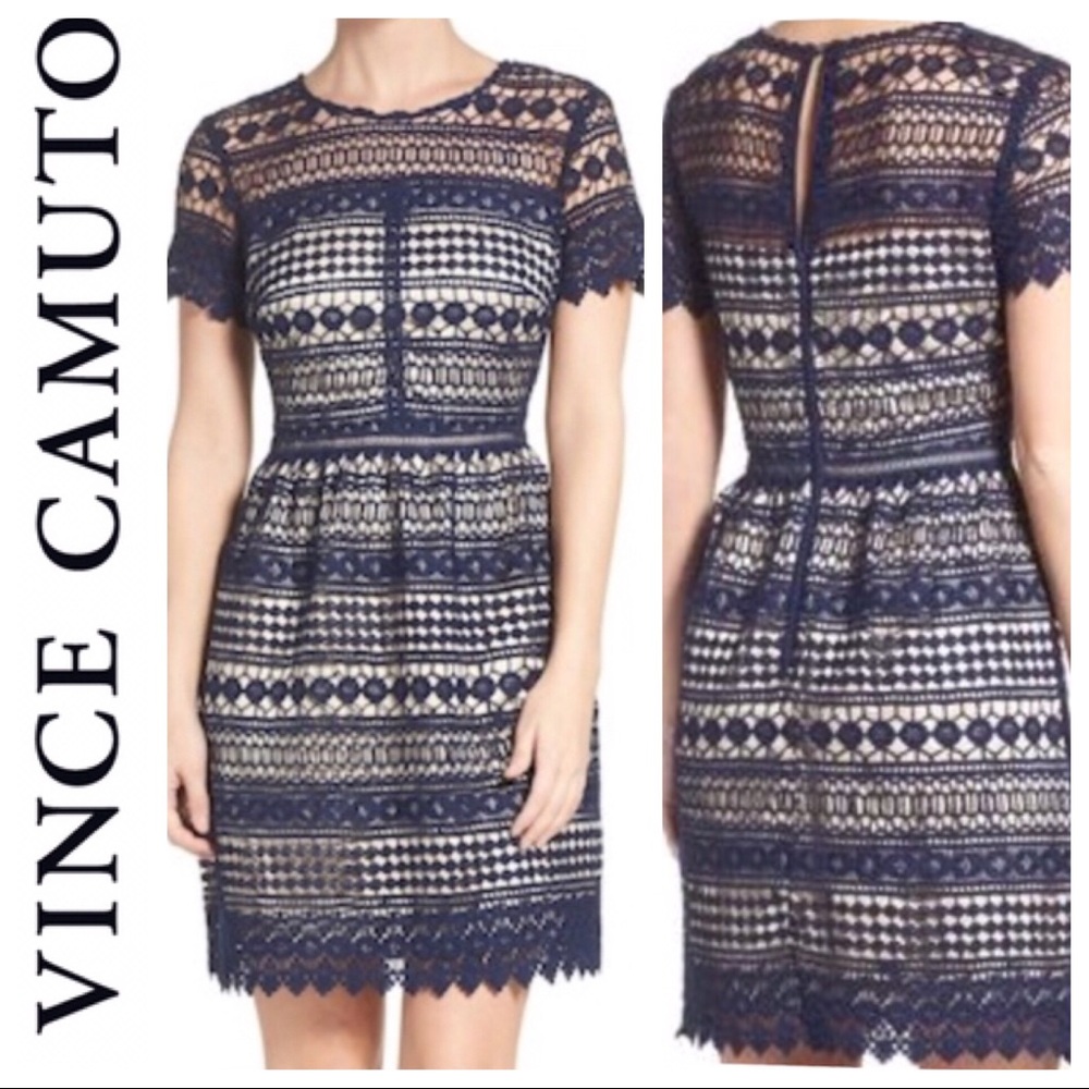 NWT Vince Camuto Navy Lace Dress